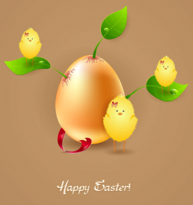 Easter Spring Chickens Vector