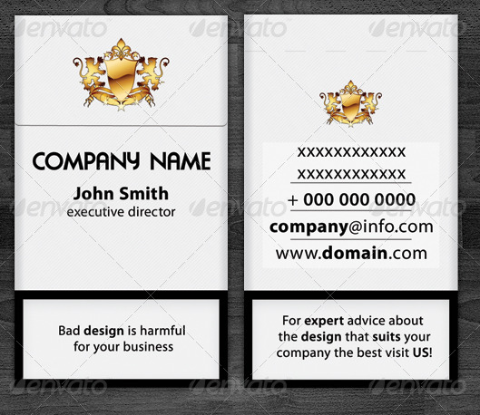 Cigarette Pack Business Card PSD