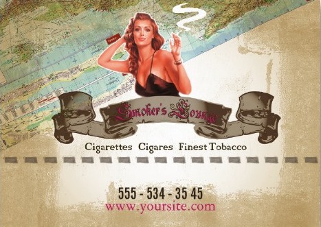 Vintage cigarette smoker card design