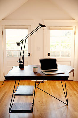 Wood Slab Desk by Taylor Donsker Design