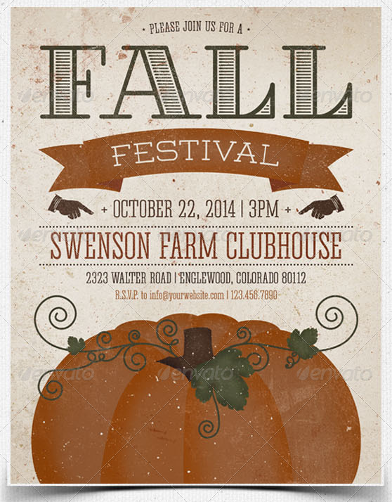 Fall Festival Flyer and Postcard Template