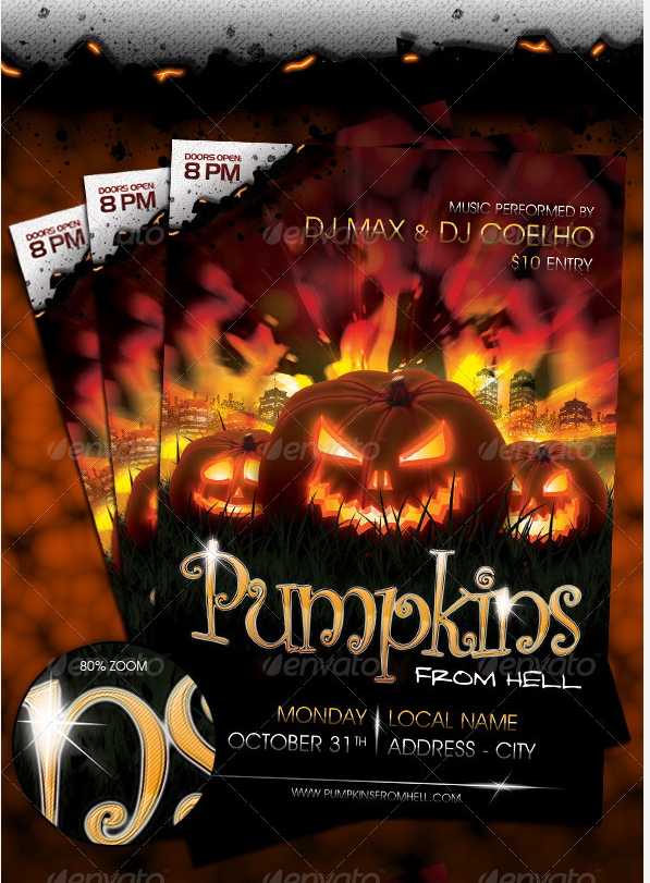 Halloween Party Flyer PSD