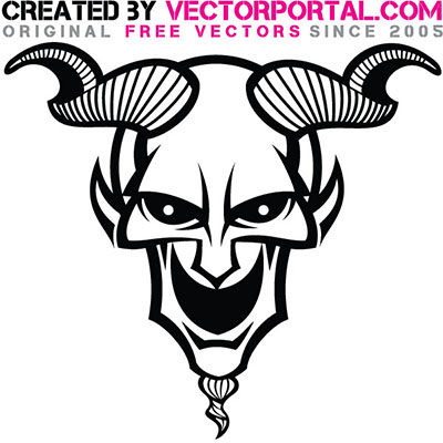 Demon Face Free Halloween Vector