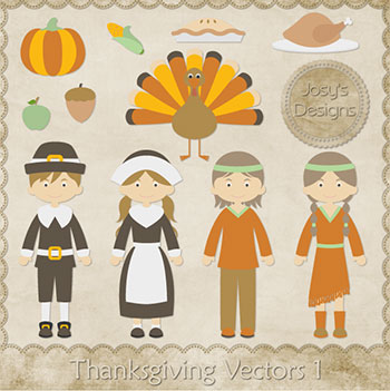 Flat-Thanksgiving-vector-set
