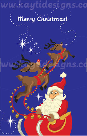 Classic-Santa-and-Reindeer-Greeting-Card-Template