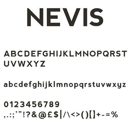 Nevis-brochure-headling-font