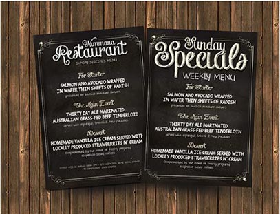 Restaurant menu flyer